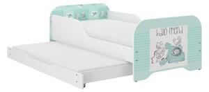 MIKI gyerekágy 160x80cm matraccal és ágyneműtárolóval, 140x70 cm-es matraccal együtt - barátok