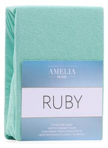 Ruby Peppermint zöld kétszemélyes gumis lepedő, 180-200 x 200 cm - AmeliaHome