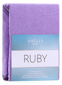 Ruby Purple lila kétszemélyes gumis lepedő, 180-200 x 200 cm - AmeliaHome