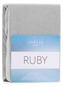 Ruby Silver szürke kétszemélyes gumis lepedő, 180-200 x 200 cm - AmeliaHome