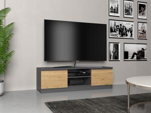 Riano MIX RTV120 TV állvány, 120x36x40 cm, antracit-tölgy