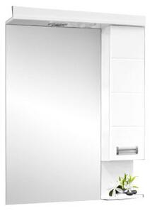 LEDA 55/65/75 cm széles fali fürdőszobai tükrös szekrény integrált LED világítással, MDF polcokkal