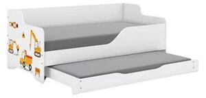 LILU gyerekágy laminált előlappal 160x80cm matraccal és kihúzható ágyneműtartóval, 140x70 cm-es matraccal - építkezés
