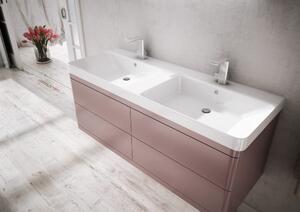 Sanovit Luxury 120 cm széles fali, pultba és bútorba építhető szögletes kerámia mosdó