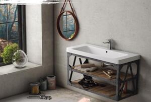 Sanovit Luxury 80 cm széles fali, pultba és bútorba építhető szögletes kerámia mosdó