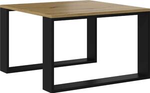 Shannan MIX Loft dohányzóasztal, 40x67x67 cm, tölgy-fekete
