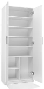 Drohmo Oliv 2D könyvespolc, irodai szekrény, 74x180x35 cm, fehér