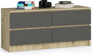 Akord Komoda K120 4 Fiókos CLP Dió Artisan/Szürke Grafit