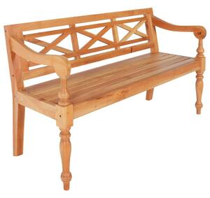 VidaXL világosbarna tömör mahagóni Batavia pad 123 cm