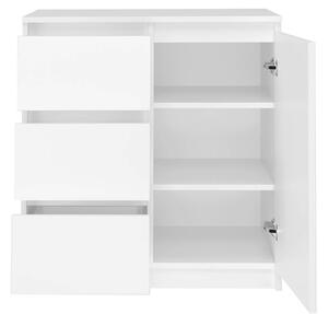 Drohmo 1D3S + 2D3S fiókos szekrény, 75x200x40 cm, fehér