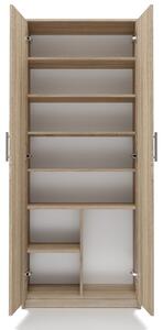 Odell Oliv 2D könyvespolc, irodai szekrény, 74x180x35 cm, sonoma