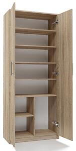 Odell Oliv 2D könyvespolc, irodai szekrény, 74x180x35 cm, sonoma