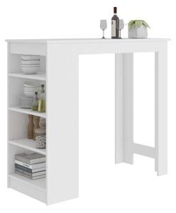 Akord - Fehér 115cm Bárasztal Hokerekhez, 4 Személyes, Modern Design, CLP Rendszerű, Matt Felületű Bútor, Megbízható és Stílusos Tárolópolcokkal