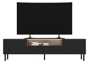 Shannan MIX RTV KAMA160 TV állvány (egyenes mintázat), 43x160x40 cm, tölgy-fekete