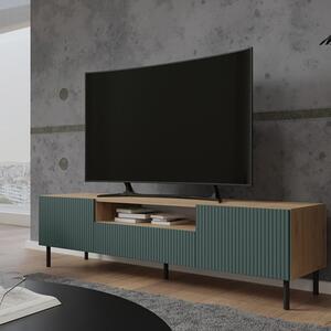 Shannan MIX RTV KAMA160 TV állvány (egyenes mintázat), 43x160x40 cm, tölgy-zöld