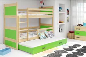 Gyerek emeletes ágy kihúzható ággyal RICO 200x90 cm