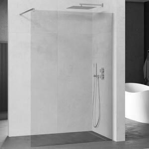 Mexen Kioto Walk-In Nano univerzális zuhanyfal 8 mm vastag vízlepergető biztonsági üveggel, 200 cm magas, króm profillal és távtartóval
