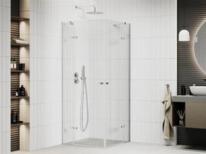 Mexen Roma Duo 80x80/90x90/100x100 szögletes két nyílóajtós zuhanykabin 6 mm vastag vízlepergető biztonsági üveggel, krómozott elemekkel, 190 cm magas