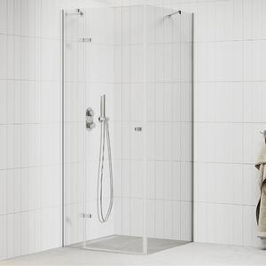 Mexen Roma 90x90 szögletes nyílóajtós zuhanykabin 6 mm vastag vízlepergető biztonsági üveggel, krómozott elemekkel, 190 cm magas