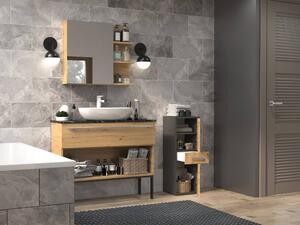 Riano MIX Nel V DDS fürdőszoba szekrény, 30x85x30 cm, antracit-tölgy