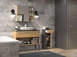 Riano MIX Nel V DS fürdőszoba szekrény, 30x80x30 cm, antracit-tölgy