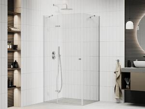 Mexen Roma 120x90 aszimmetrikus szögletes nyílóajtós zuhanykabin 6 mm vastag vízlepergető biztonsági üveggel, krómozott elemekkel, 190 cm magas