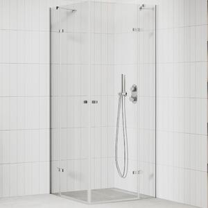 Mexen Roma Duo 100x100 szögletes két nyílóajtós zuhanykabin 6 mm vastag vízlepergető biztonsági üveggel, krómozott elemekkel, 190 cm magas