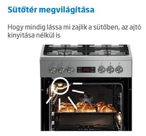 Beko FSM57300GX Szabadonálló tűzhely Kerámia Rozsdamentes acél A