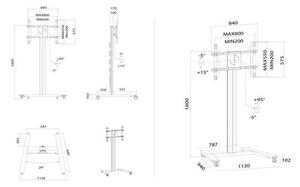 MULTIBRACKETS gurulós padló állvány 180 HD Single, 55-80", fekete