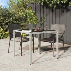 VidaXL Fehér Polyrattan Kerti Asztal - 90x90 cm