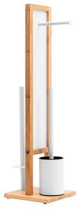 Tutumi, bambusz fürdőszobai állvány WC-papírhoz és keféhez 321502, barna-fehér, HOM-04000