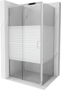 Mexen APIA zuhanykabin 90x70, átlátszó csíkok / króm profil, 840-090-070-01-20