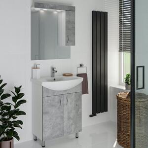 LIGHT 55/65 cm széles álló fürdőszobai mosdószekrény, beton, 2 ajtóval