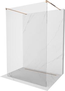 Mexen Kioto, átmenő zuhany paraván 100 x 200 cm, 8mm átlátszó üveg, 2x rose gold stabilizáló távtartó, 800-100-002-60-00
