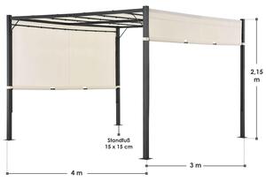 Kerti sátor Cavo 3 x 4 m lapos tetővel krémszínben