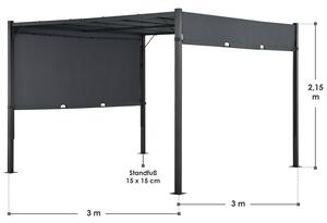 Kerti sátor Cavo Pro 3 x 3 m lapos tetővel szürke