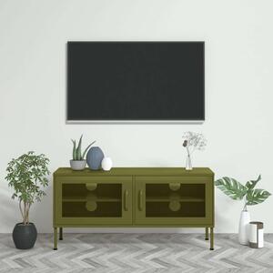 VidaXL Olívazöld Acél TV-szekrény - 105x35x50 cm