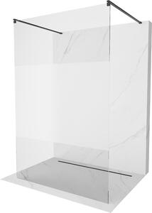Mexen Kioto, átmenő zuhanyparaván 110 x 200 cm, 8mm átlátszó / jegesedés üveg, 2x fekete stabilizáló távtartó, 800-110-002-70-35