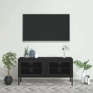 VidaXL Fekete Acél TV-Szekrény - 105x35x50 cm