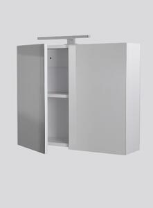 Nina 55 cm széles teletükrös fürdőszobai tükrös szekrény, fehér, 2 soft close ajtóval