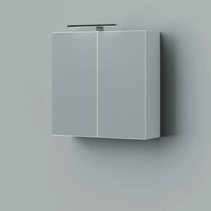 Nina 55 cm széles teletükrös fürdőszobai tükrös szekrény, fehér, 2 soft close ajtóval