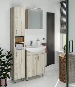 Nina 50 cm széles teletükrös fürdőszobai tükrös szekrény, akác színben, 1 soft close ajtóval