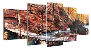 Kép - ősz, út, erdő (150x70cm)