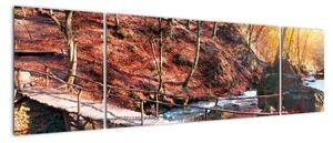 Kép - ősz, út, erdő (170x50cm)