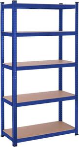Polc 5 szintes, Songmics, 40 x 90 x 180 cm, kék, GLR040Q01