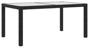 VidaXL Kerti Asztal - Polyrattan - Fekete - 150x90 cm