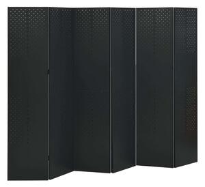VidaXL fekete acél 6-paneles paraván 240 x 180 cm