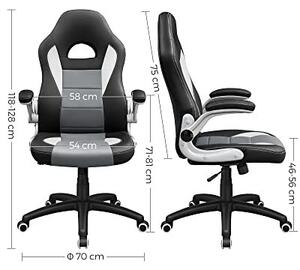 Irodai szék Songmics, fekete, 48x52x(90-112) cm