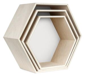 Hexagon 3 db-os fehér-barna fali polckészlet - Really Nice Things