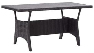 VidaXL Polyrattan Kerti Asztal - Fekete - 120x70 cm